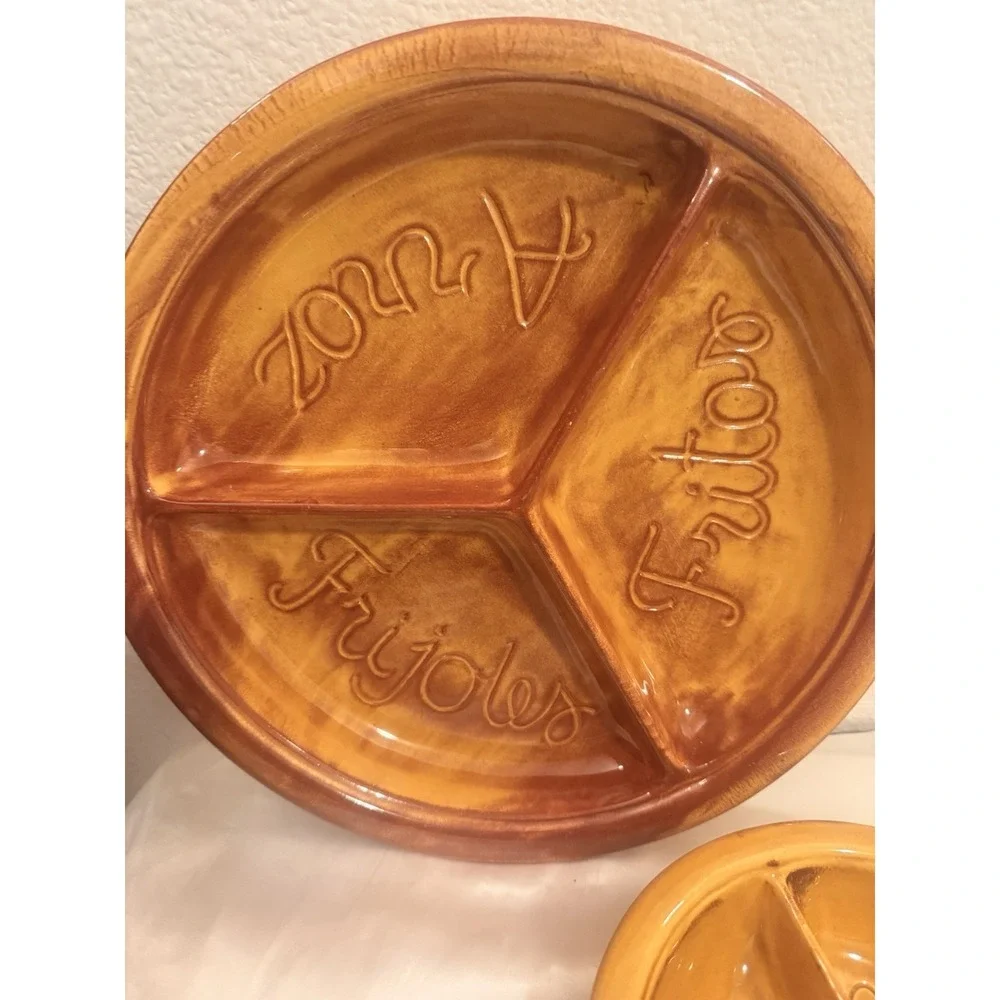 Vintage California Originals Pottery Calif‎ USA PA3 PA4 Divided Serving Dish MCM